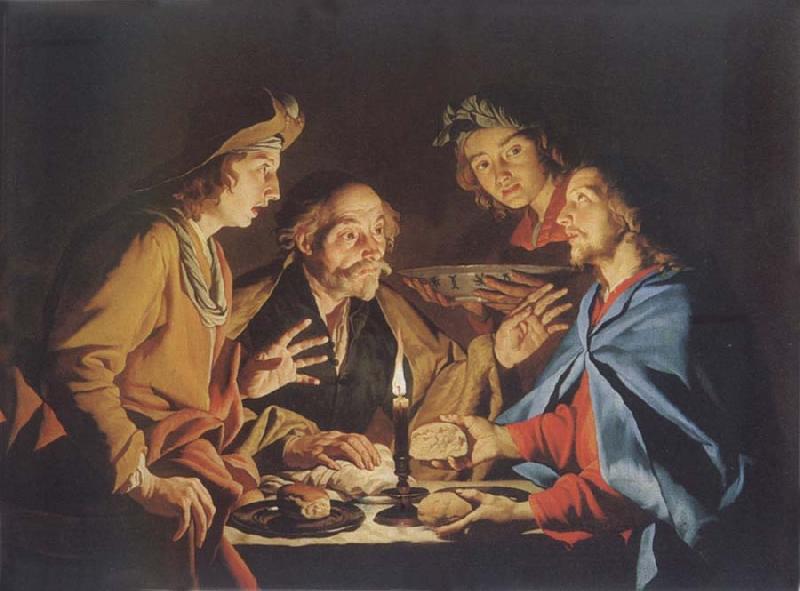 Matthias Stomer Christ in Emmaus oil painting image